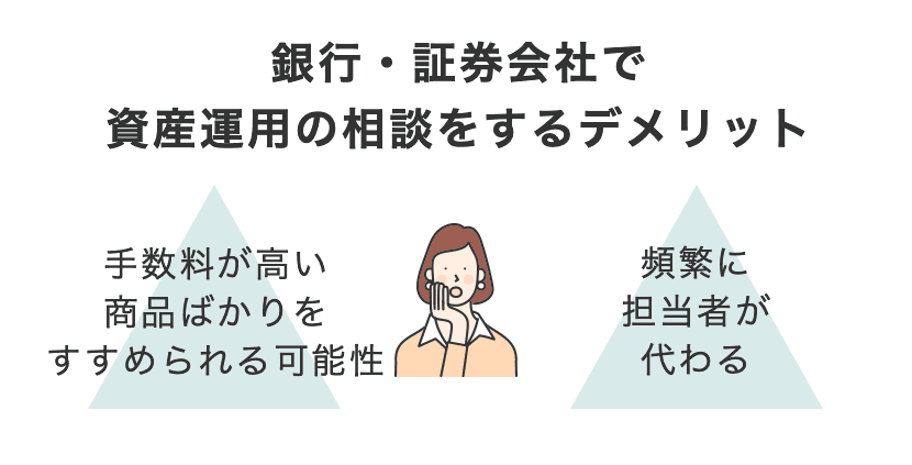 銀行・証券会社で資産運用の相談をするデメリット