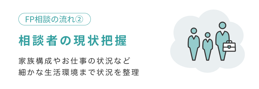 相談者の現状把握 家族構成やお仕事の状況など細かな生活環境まで状況を整理