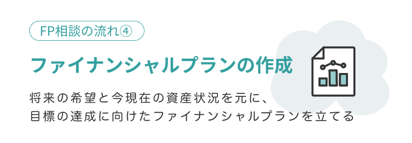 ファイナンシャルプランの作成 将来の希望と今現在の資産状況を元に、目標の達成に向けたファイナンシャルプランを立てる