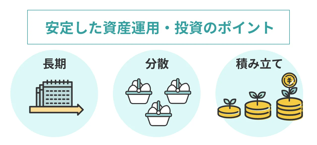 安定した資産運用・投資のコツ 長期・分散・積み立て