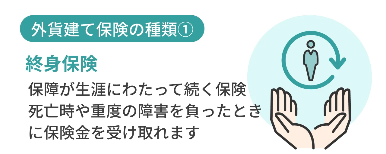 外貨建て保険の種類①終身保険